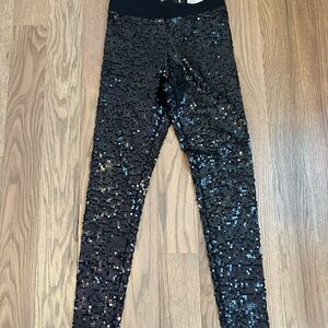 Express Womens Black Sequin Leggings